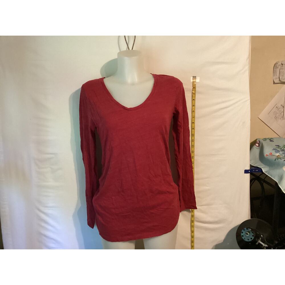 2206 Isabelle Maternity Rouched Sided Top Shirt Blouse Red Size Medium